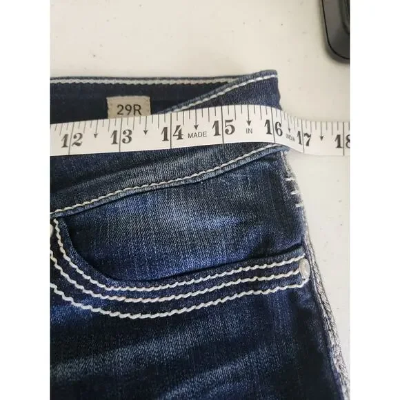 BKE Stella Bootcut Jeans Women's 29×31.5 factory distressing preppy rodeo - Picture 9 of 11